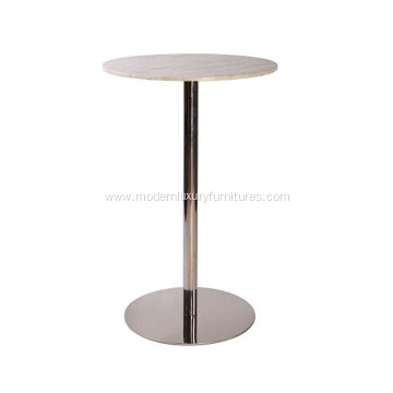 Brief Style Bar Table with Stainless Steel Base